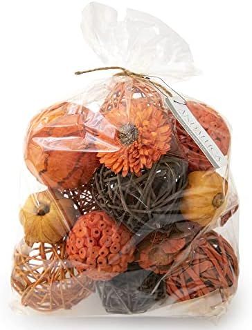 ANDALUCA Orange Decorative Vase Filler Bag with Mini Pumpkins, Orbs, Balls & Flowers Bowl Filler ... | Amazon (US)