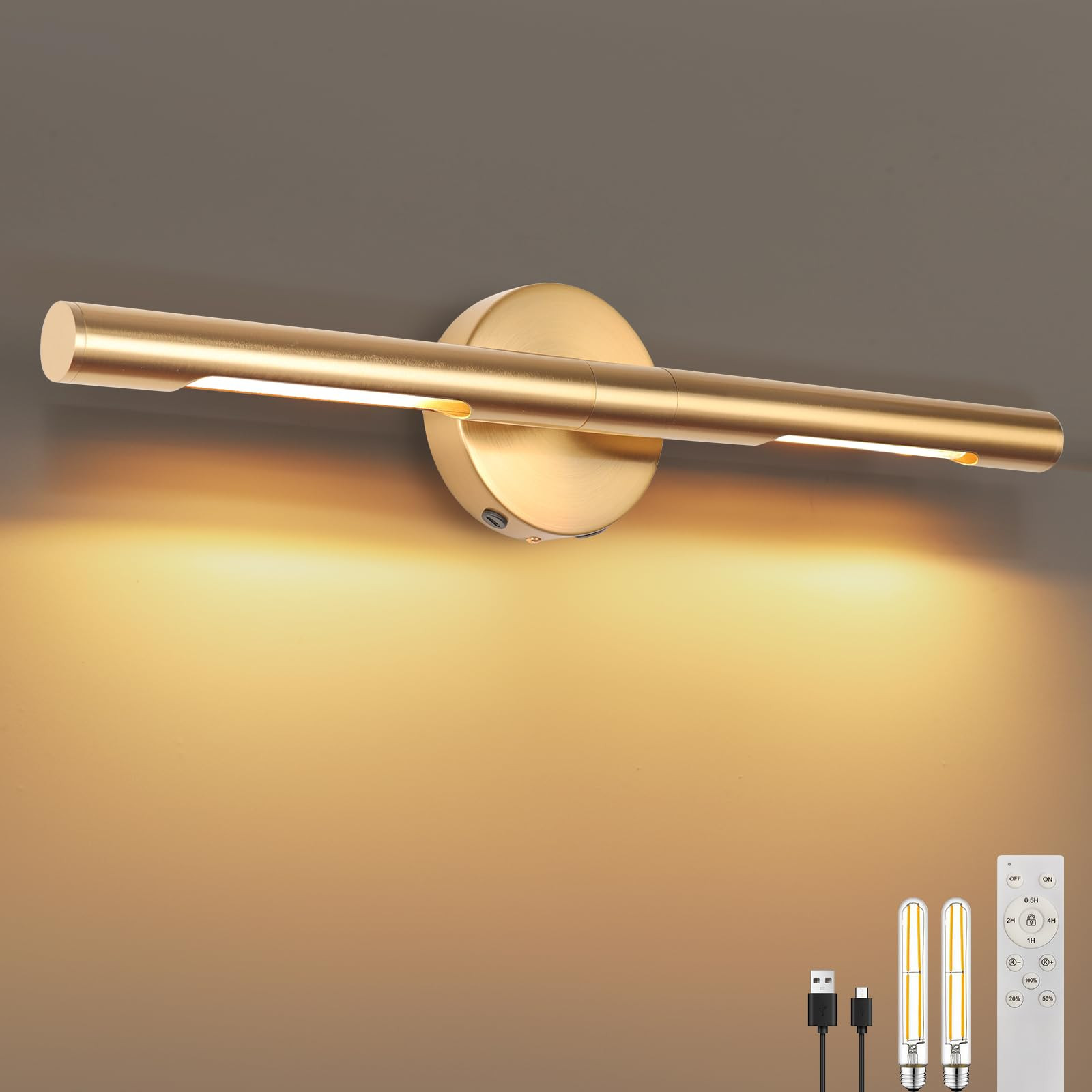 Picture Light Battery Wall Light 24in 3200K Gold | Amazon (US)