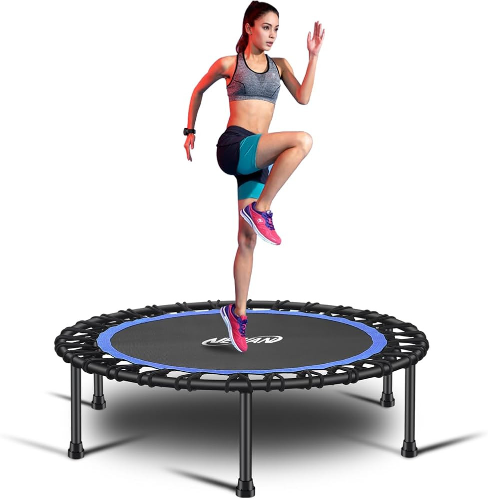 Newan 40"-48" Silent Mini Trampoline Fitness Trampoline Bungee Rebounder Jumping Cardio Trainer W... | Amazon (US)