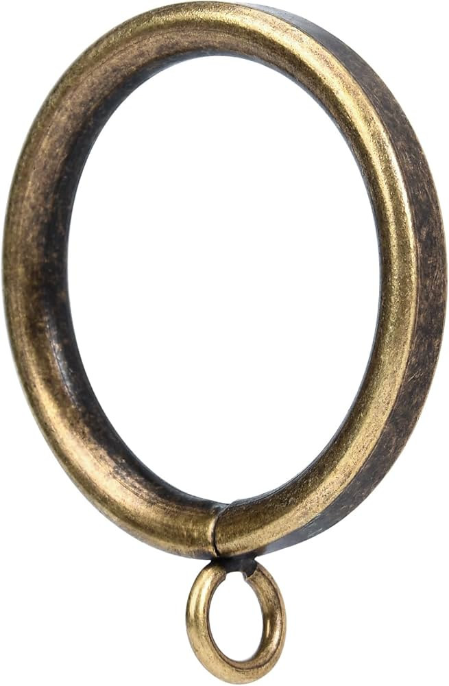 24Pcs 1.5-Inch Inner Diameter Metal Curtain Rings with Eyelets Half Circle Thick Wire Fits Up to ... | Amazon (US)