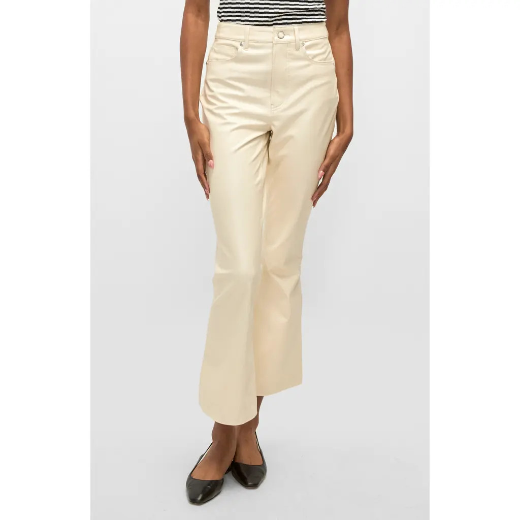 Veronica Beard Carson High Waist Flare Ankle Jeans in Ecru at Nordstrom, Size 28 | Nordstrom
