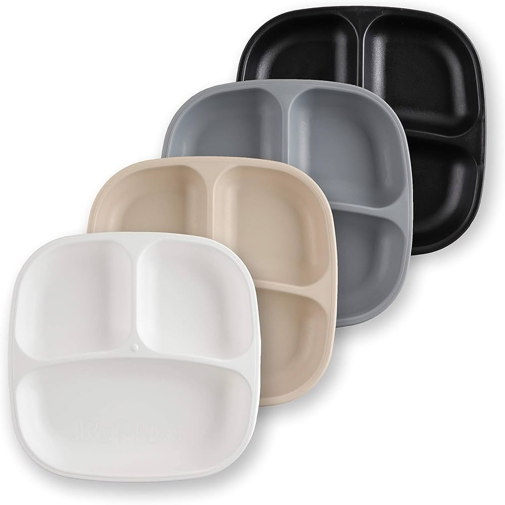 Re Play - 4 Pack 7.37" Divided Plates with Deep Sides for Baby, Toddler & Child Feeding | BPA Fre... | Amazon (US)