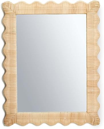 Two's Company Wicker Weave Wall Mirror Decor, 23x30 Rattan Bathroom Bedroom Entryway Decoration/F... | Amazon (US)