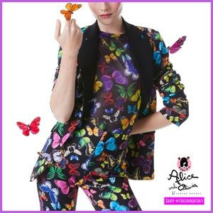 Alice + Olivia Macey Butterfly Combination Notch Collar Fitted Blazer Jacket | Poshmark