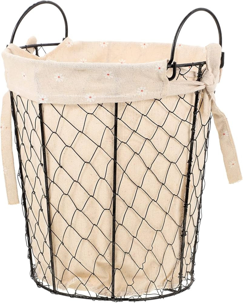 Cabilock Laundry Basket Hamper Metal Clothes Basket with Removable Fabric Liner Iron Wire Utility... | Amazon (US)