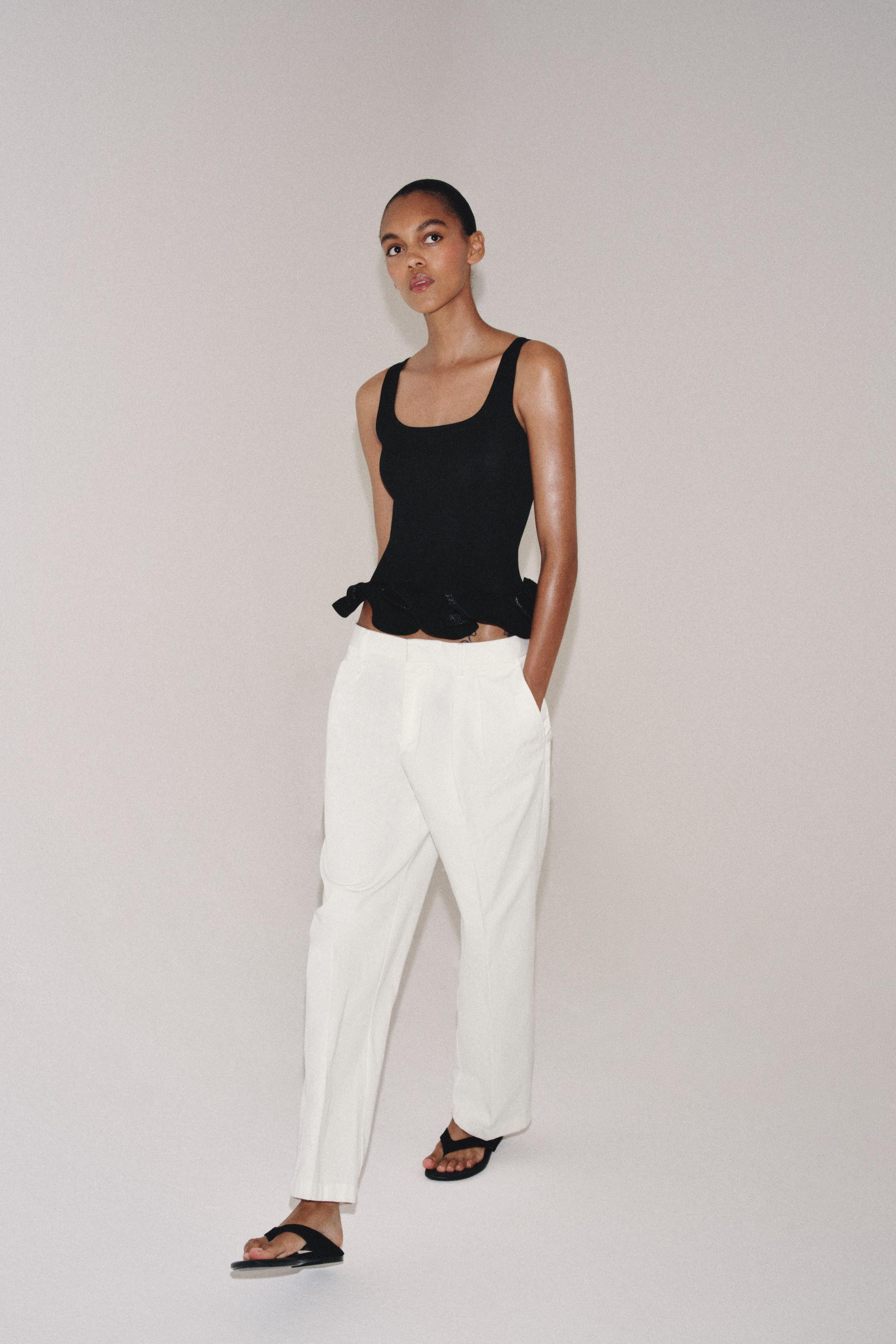 KNIT TOP WITH WAVY HEM | Zara UK
