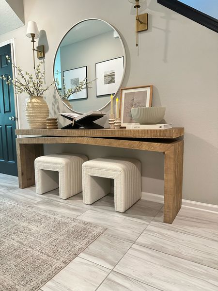 Loving these new ottomans under this console! Entryway, console styling, amazon home finds, console table, spring decor 

#LTKhome #LTKSeasonal
