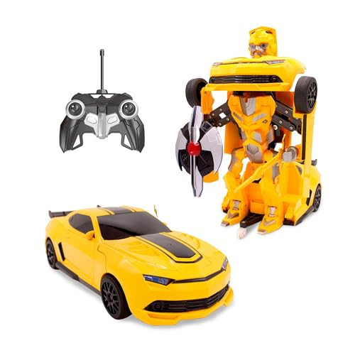 Family Smiles Kids Transforming Robot RC Car Toys for Boys 8-13 Remote Control Gift Yellow | Amazon (US)