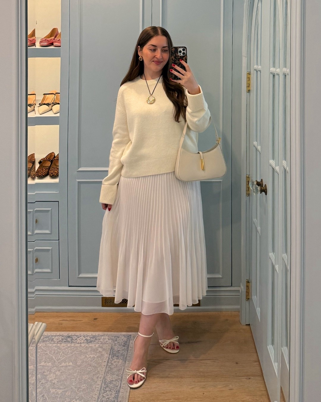 Spring outfit / Pinterest recreation / sweater + maxi skirt / pleated skirt / office outfit / workwear / midsize 

Sizing: M in sweater / L in skirt & shaper

#LTKmidsize #LTKcurves #LTKworkwear