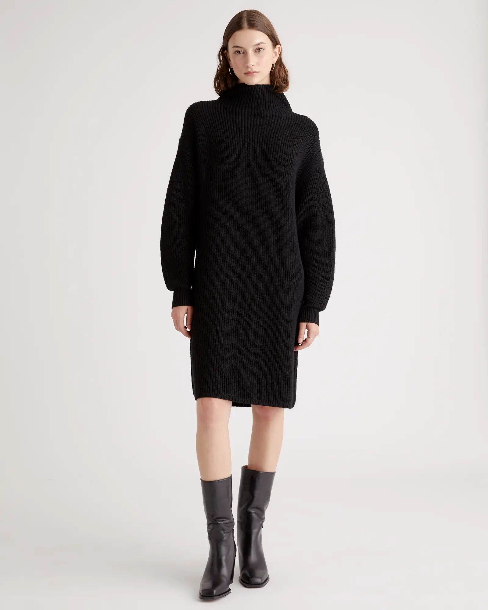 Australian Merino Wool Relaxed Turtleneck Sweater Dress | Quince