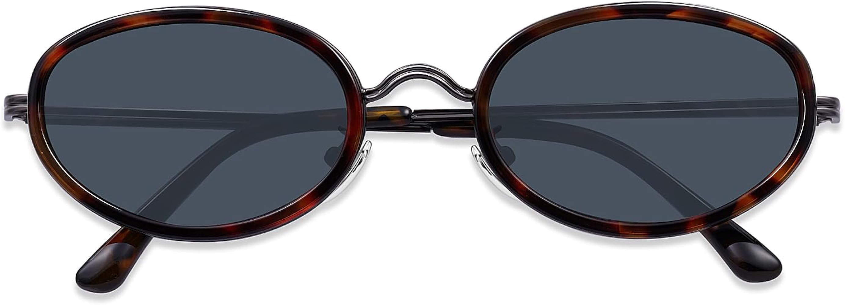 knliwkm Retro Oval Sunglasses for Women Men Small Cute 90S Chic Sunnies Y2K Trendy Gold Frame | Amazon (US)