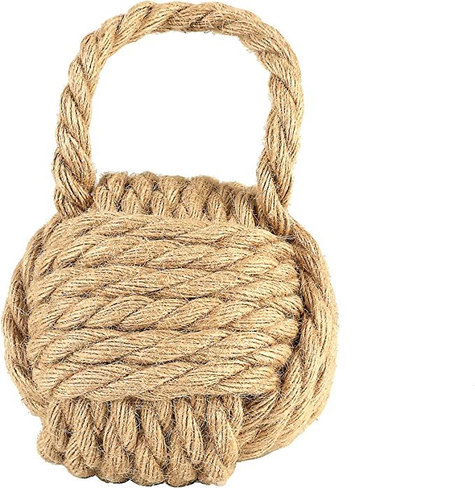 Creative Co-Op Nautical Rope Knot Decorative Cotton Door Stop, Natural | Amazon (US)