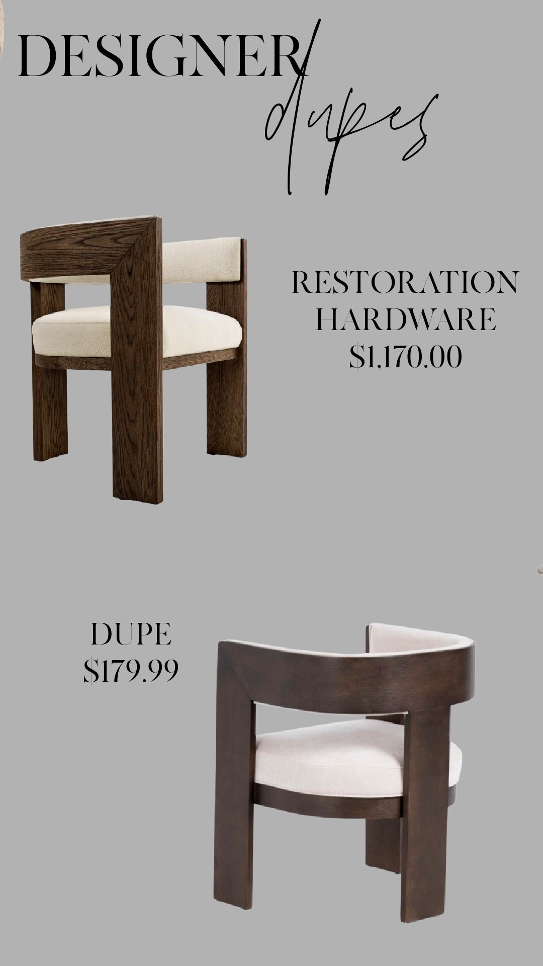 This designer dupe is too good to keep to myself 👀 The Restoration Hardware version is over $1,100—but this $179.99 lookalike nails the high-end vibe for way less. These won’t stay in stock long, so run, don’t walk! #LTKhome #lookforless #designerdupes #restorationhardwaredupe #neutralhome #modernfurniture #affordablefinds #budgetstyle #LTKdupe #interiorinspo

#LTKSaleAlert #LTKHome