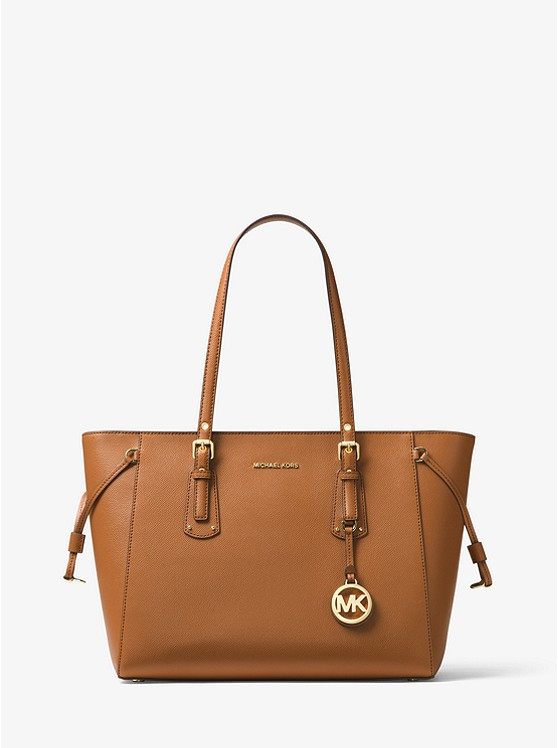 Voyager Medium Crossgrain Leather Tote Bag | Michael Kors US