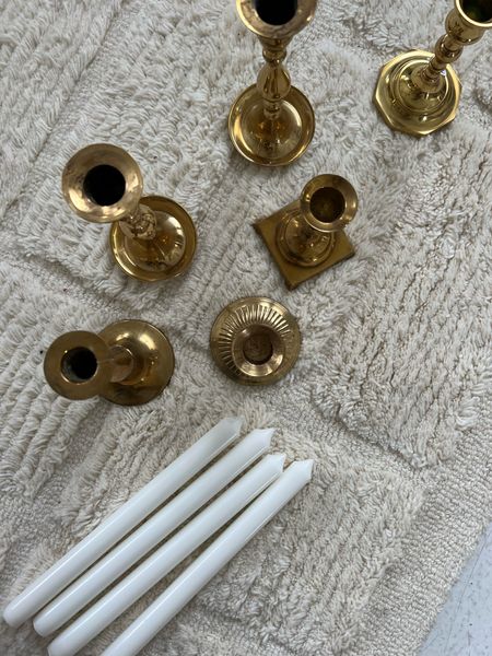 Vintage brass taper candle holders- perfect holiday Christmas decor for table setting or mantle. Also makes great gifts for the home decor lover 

#LTKGiftGuide #LTKHoliday #LTKhome
