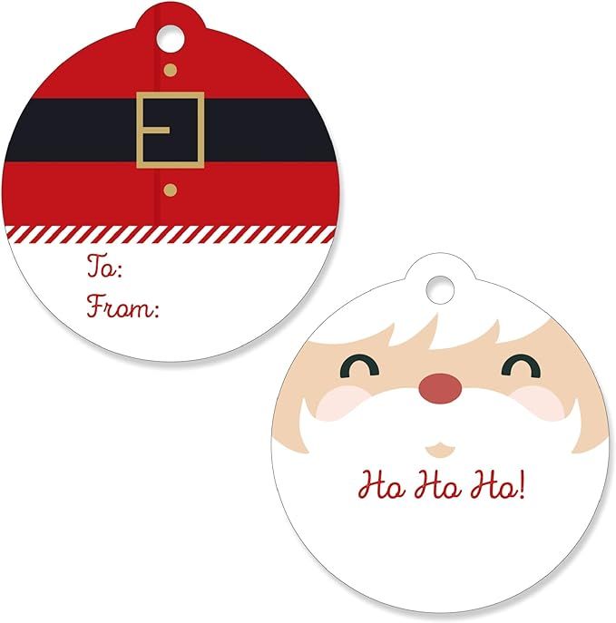 Big Dot of Happiness Jolly Santa Claus - Christmas Party Favor Gift Tags (Set of 20) | Amazon (US)