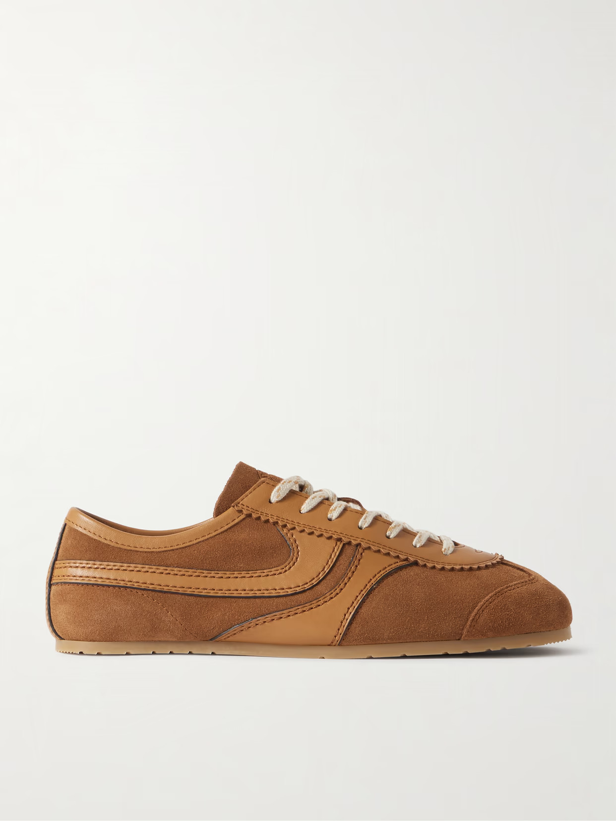 Dries Van Noten - Leather-trimmed Suede Sneakers - Brown | NET-A-PORTER (US)