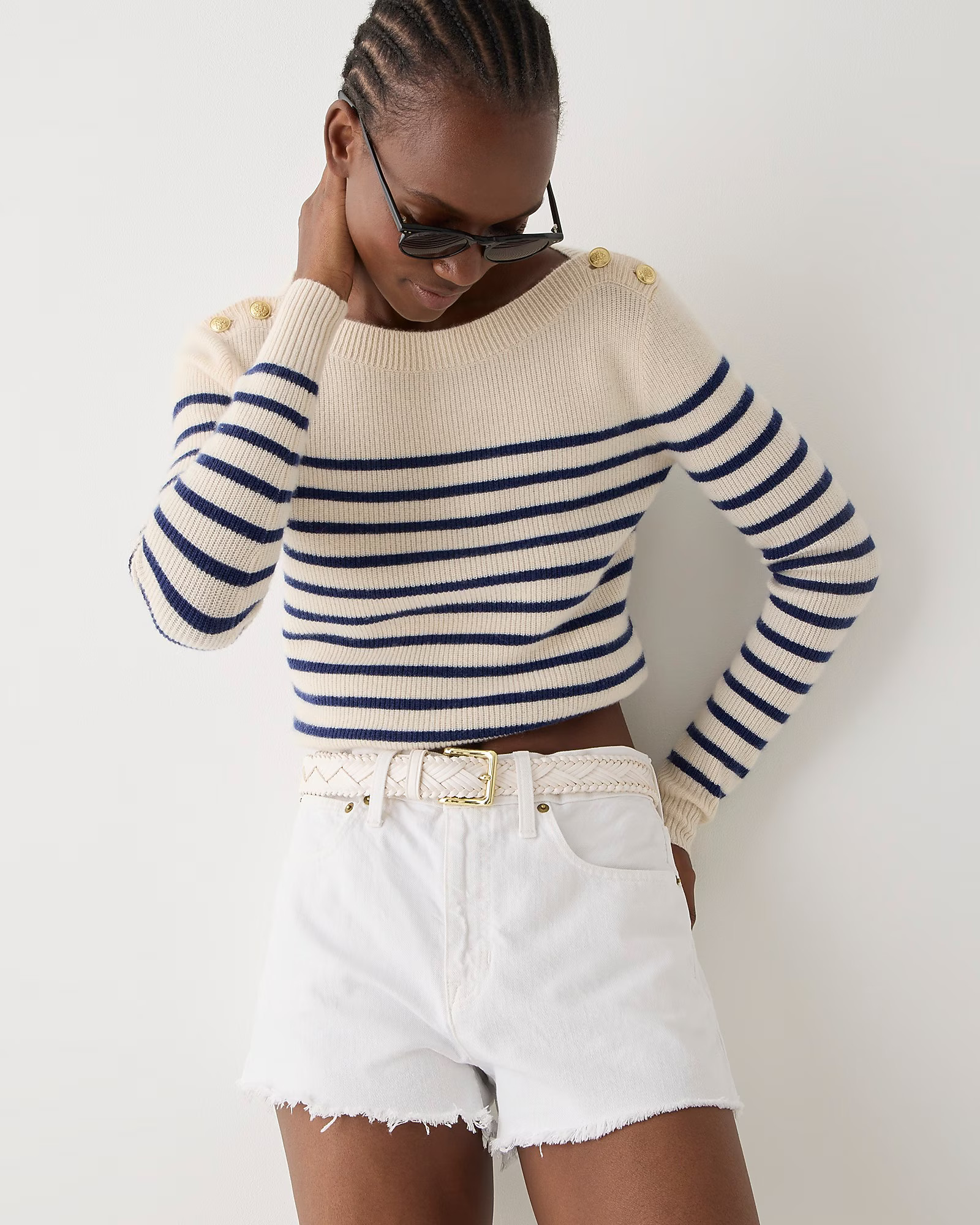 Relaxed denim short in white wash | J. Crew US