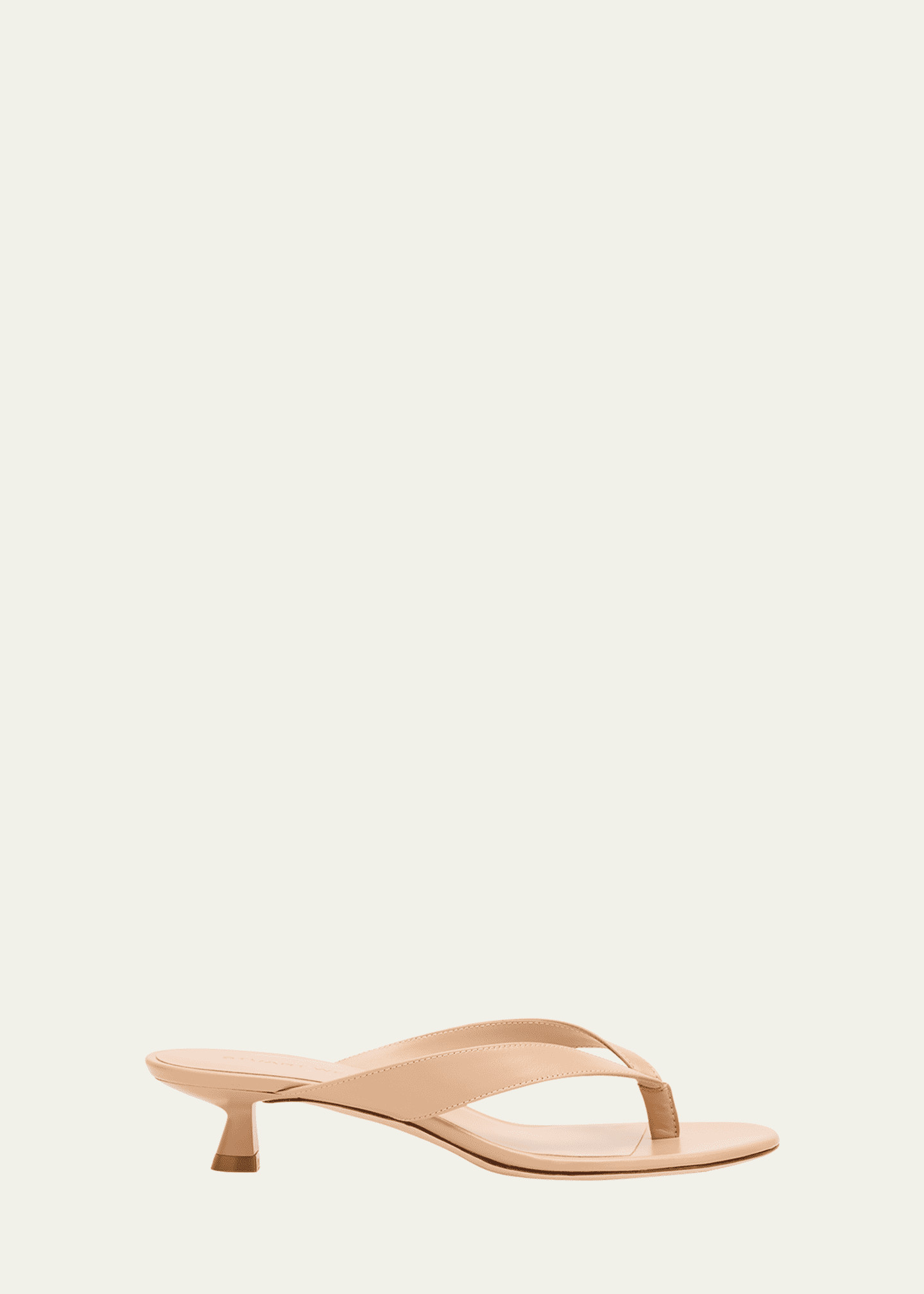 Stuart Weitzman Rio Leather Kitten-Heel Thong Sandals | Bergdorf Goodman