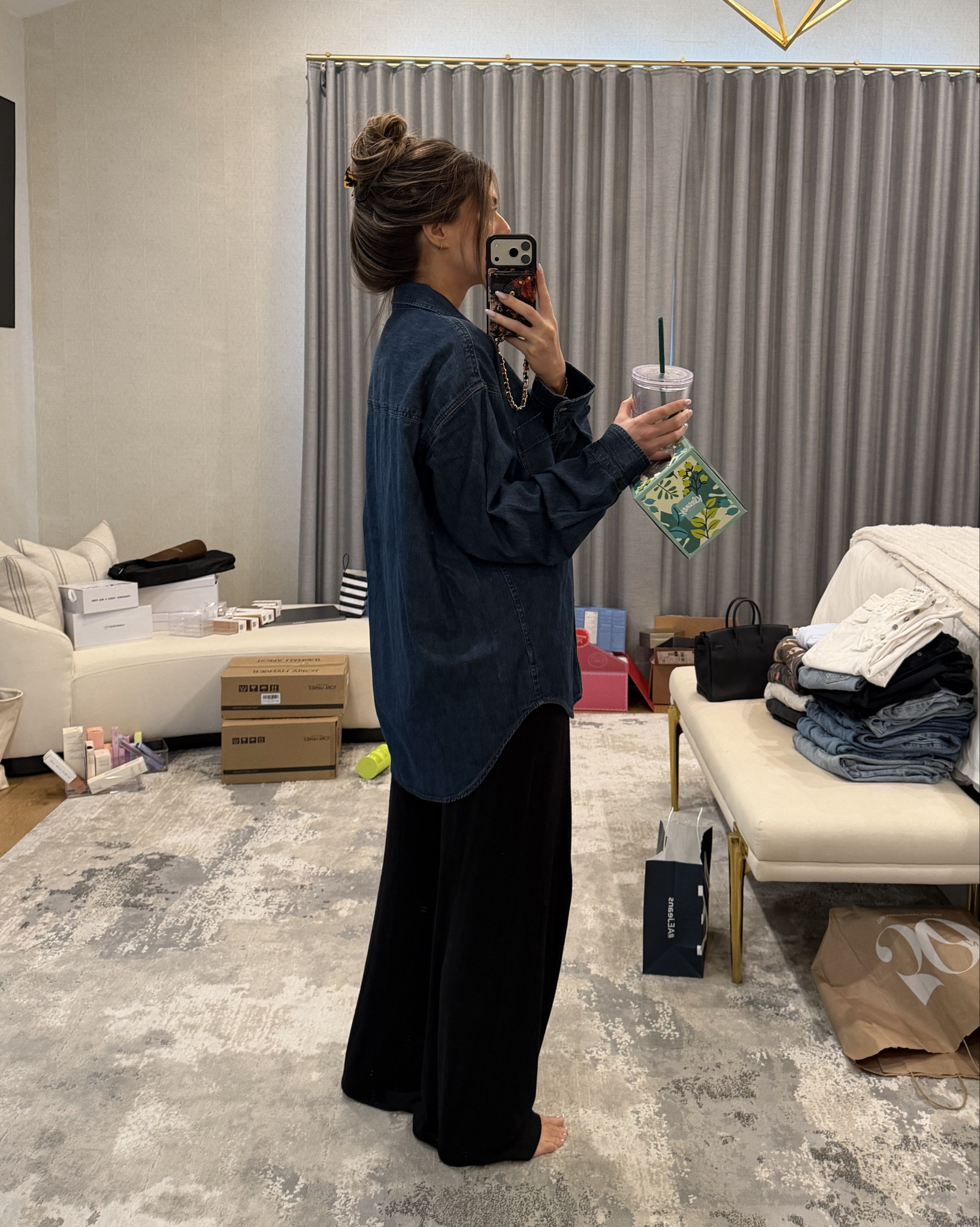 Excuse my disaster of a room. But this is my favorite outfit right now. Wearing Medium top and medium pants. I’m 5’7” for reference. 

Casual at home outfit, loungewear, pregnancy friendly outfit. 

#LTKdayinmylife #LTKootd #LTKmomlife