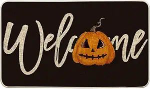 Artoid Mode Black Pumpkin Halloween Welcome Doormat, Home Decor Low-Profile Switch Rug Door Mat F... | Amazon (US)