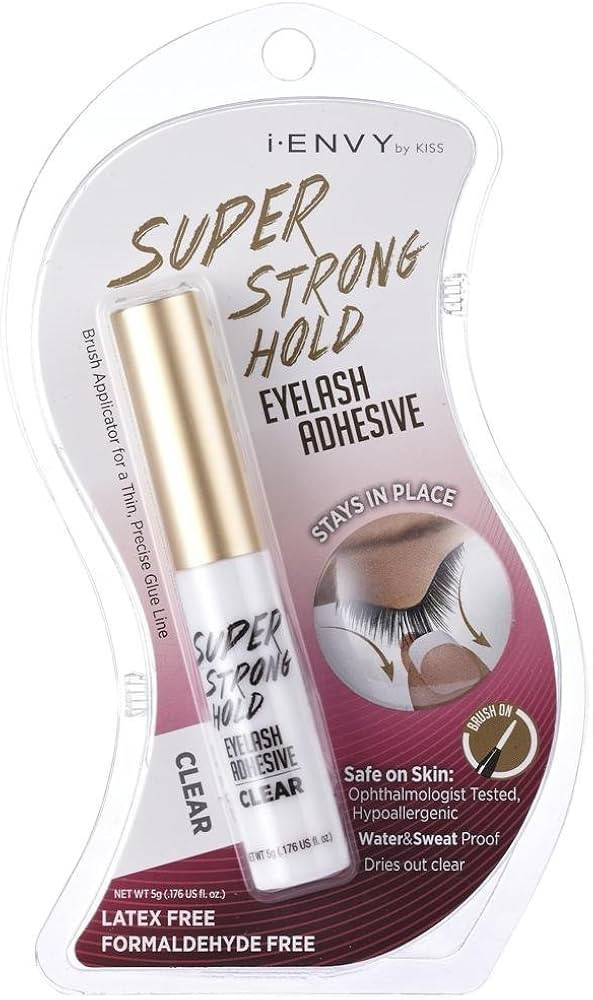 i-Envy by KISS Super Strong Hold Eyelash Adhesive, Waterproof Long-Lasting Strip Lash Glue, Natur... | Amazon (US)
