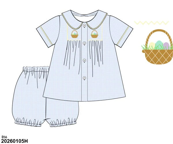 PRE SALE SHIPS MARCH: Easter Egg Hunt Bubble Shorts Set | Tutti Frutti Kids Co