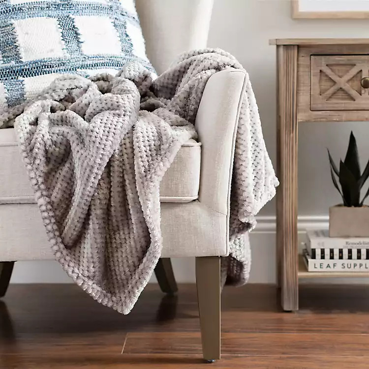 Gray Heavenly Plush Bubble Throw | Kirkland's Home