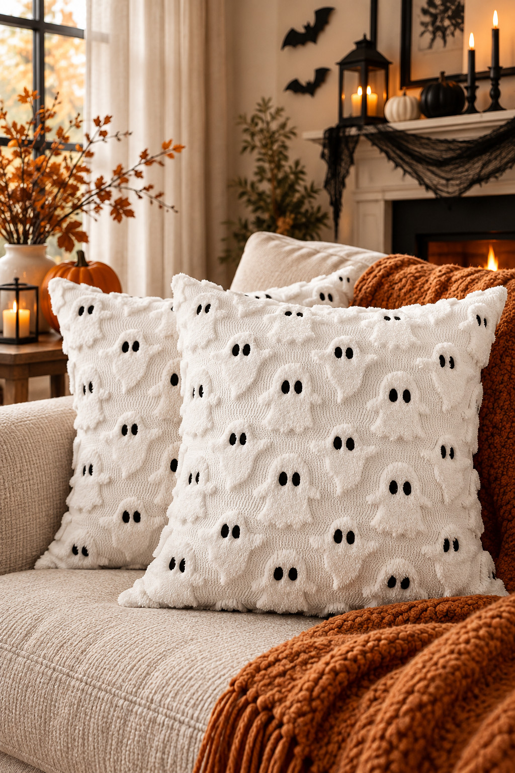 These Halloween pillows are seriously the cutest way to make the living room feel spooky without going overboard. 👻🎃 Loving all the cozy ghost, pumpkin, skeleton, spiderweb, and black cat details for an easy seasonal refresh. #HalloweenDecor #HalloweenPillows #AmazonFinds #AmazonHome #SpookySeason #FallDecor #HalloweenHomeDecor #CozyHalloween #HalloweenLivingRoom #AmazonHalloween 

 #LTKSeasonal #LTKHome #LTKSaleAlert