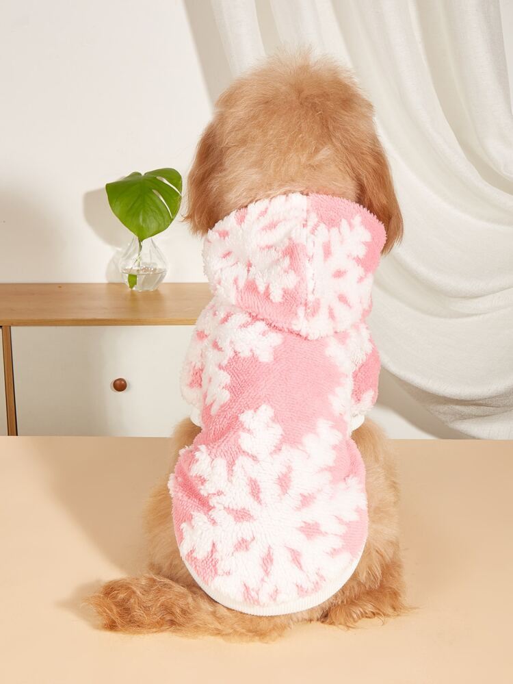 New
     
      Snowflake Print Pet Hoodie | SHEIN
