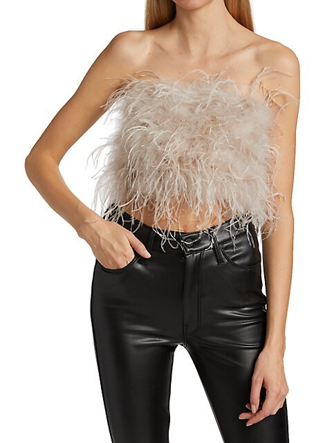 Zaina Feather Bustier Top | Saks Fifth Avenue