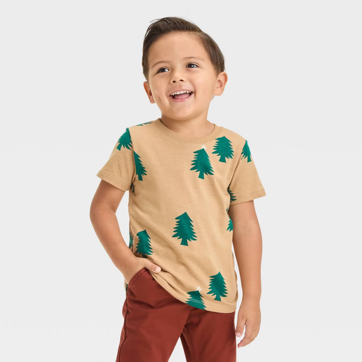 Toddler Boys' Short Sleeve Tree Graphic T-Shirt - Cat & Jack™ Beige | Target
