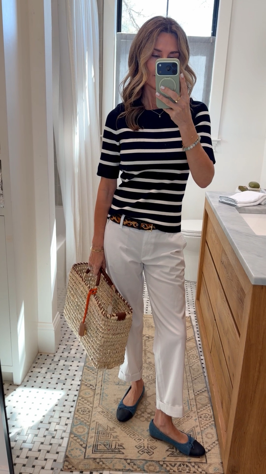 Talbots knit top so XS 
Talbots twill chino pant I’m 5’6” wearing 0p, I unrolled the cuff once. 
-Woven bag MERSEA 

#LTKgrwm #LTKootd #LTKdayinmylife