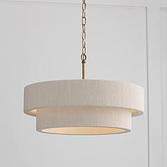 Capital Lighting Delaney 20" Wide 4-Light Fabric Drum Pendant | Lamps Plus