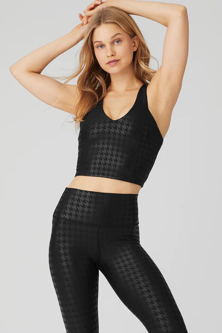 Airlift Glimmer Houndstooth Real Bra Tank | Alo Yoga