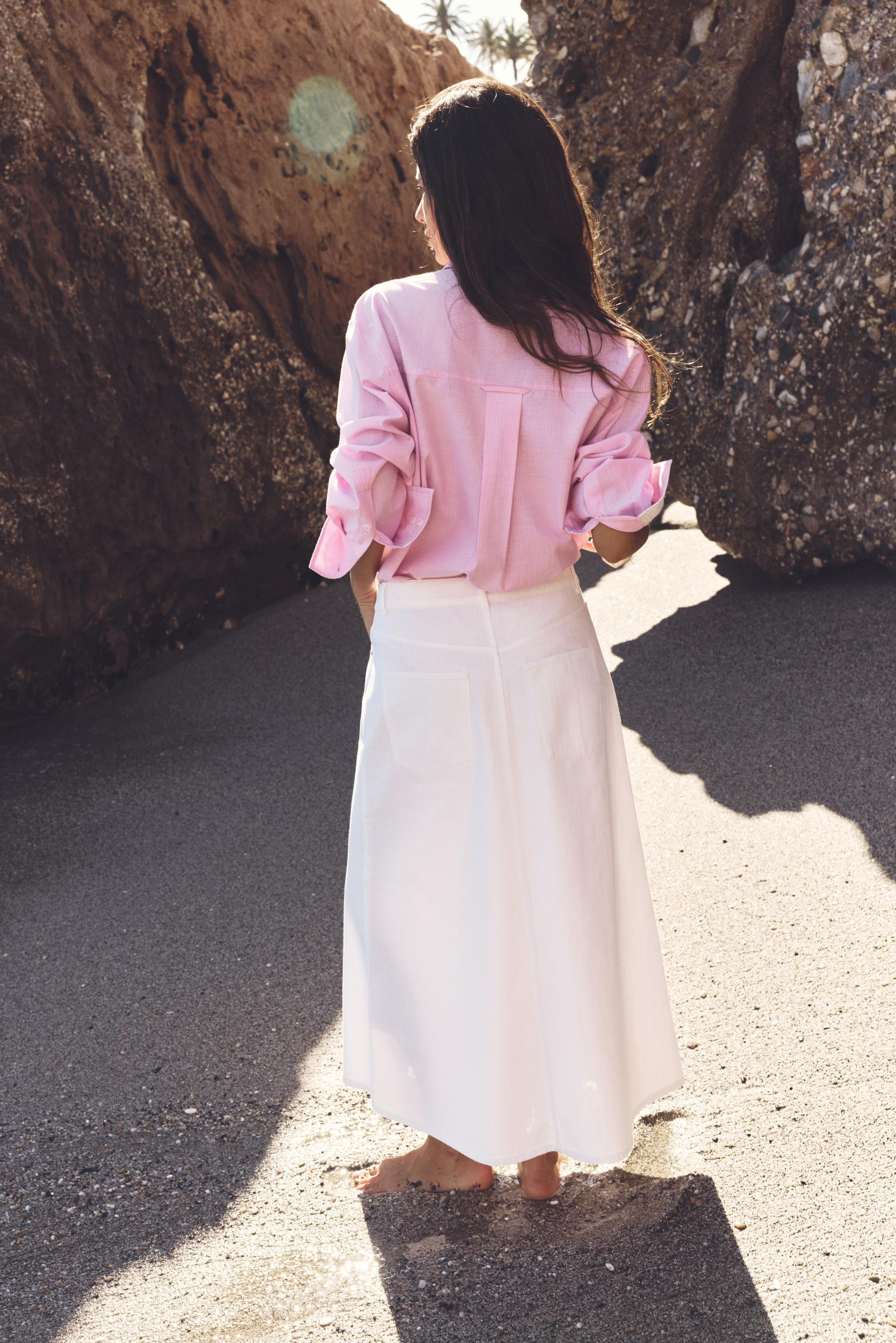 Shirt with a johnny collar, long sleeves and a button-up front. | Zara UK