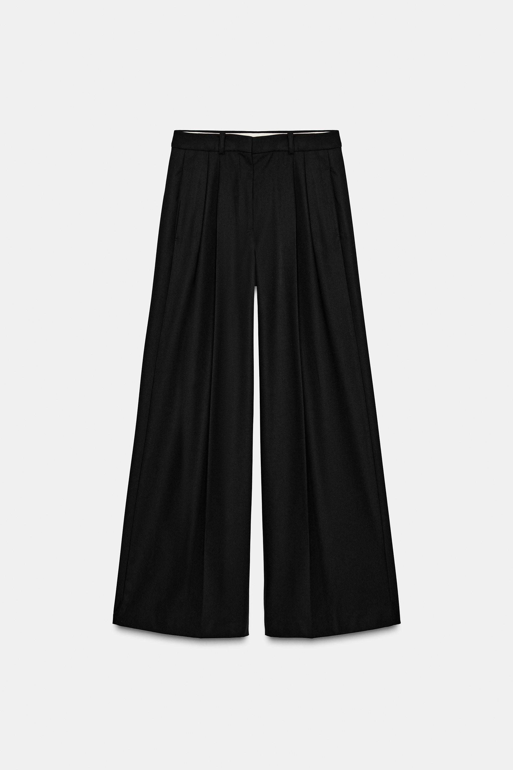ZW COLLECTION WIDE LEG PLEATED PANTS | Zara US