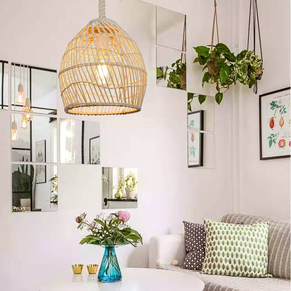 Arturesthome Natural Rattan Pendant Light for Kitchen Island, Woven Lamp Shade Chandelier, Handma... | Amazon (US)