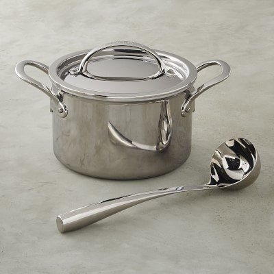 Williams Sonoma Thermo-Clad™ Stainless-Steel 4-Qt. Soup Pot & 4oz. Ladle | Williams-Sonoma