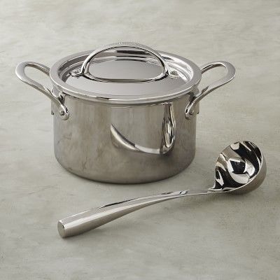 Williams Sonoma Thermo-Clad™ Stainless-Steel 4-Qt. Soup Pot & 4oz. Ladle | Williams-Sonoma