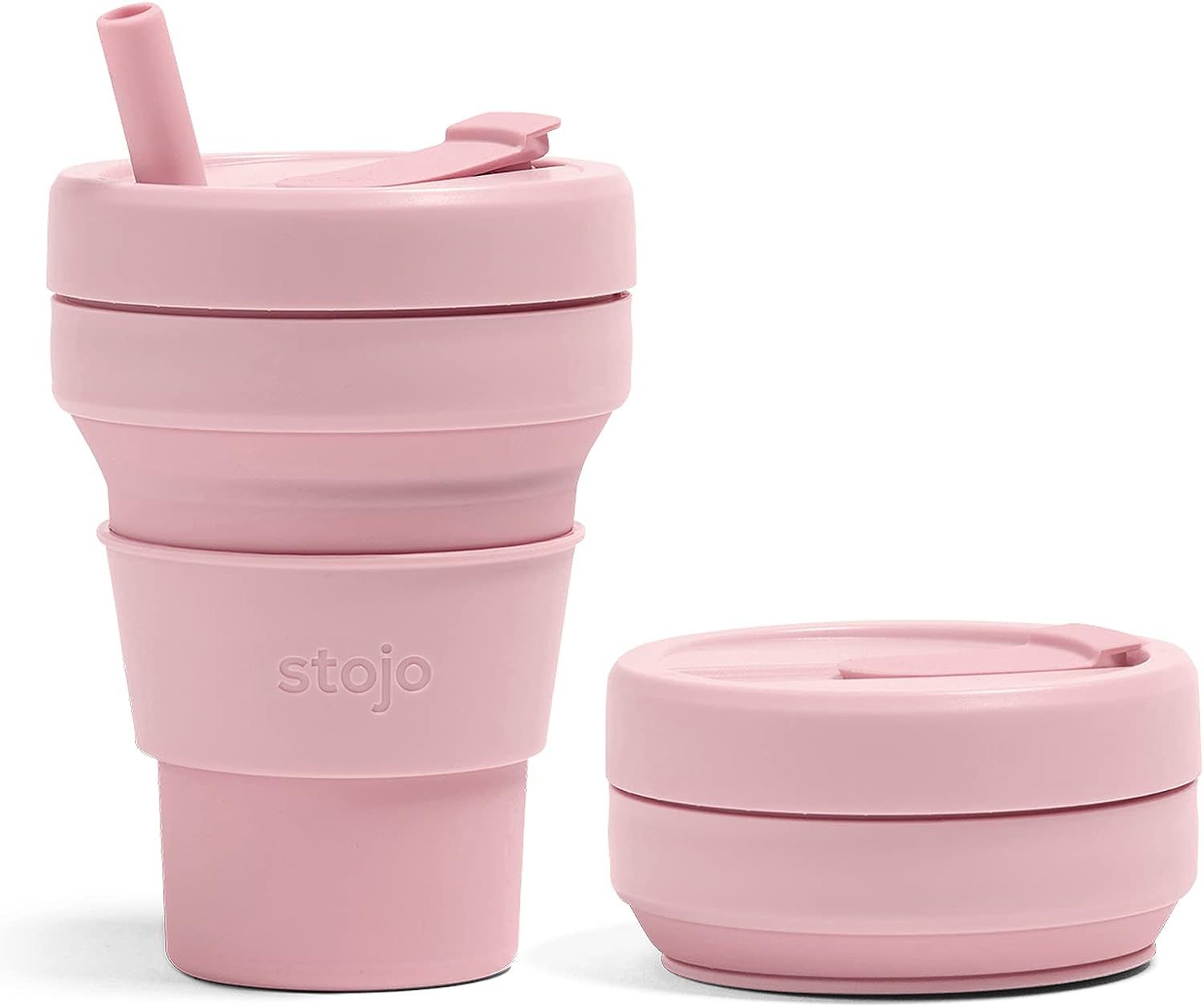 STOJO Collapsible Travel Cup - Carnation Pink, 8oz / 250ml - Leak-Proof Reusable To-Go Pocket Siz... | Amazon (US)