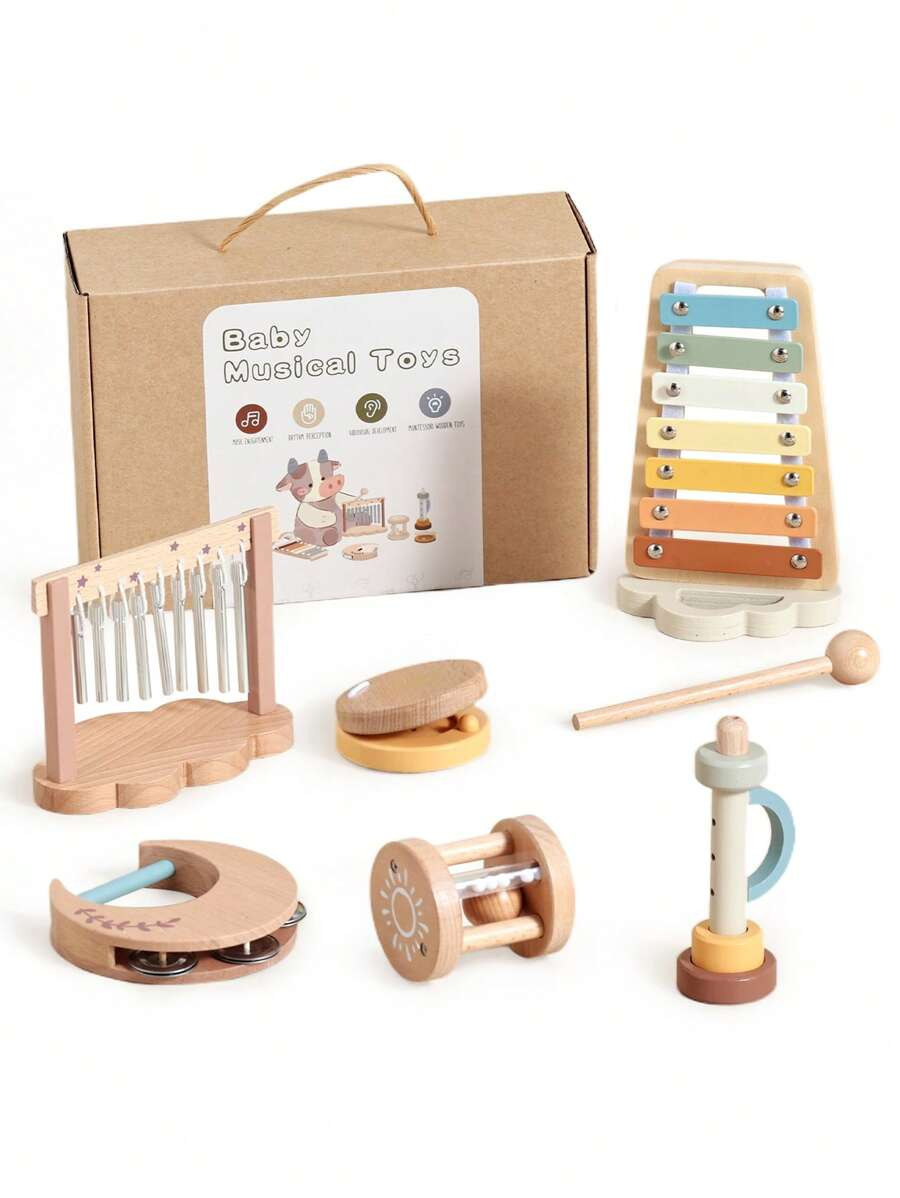 Children Montessori Instruments Toys Wooden Parent-Child Interaction Puzzle Early Education Sound... | SHEIN