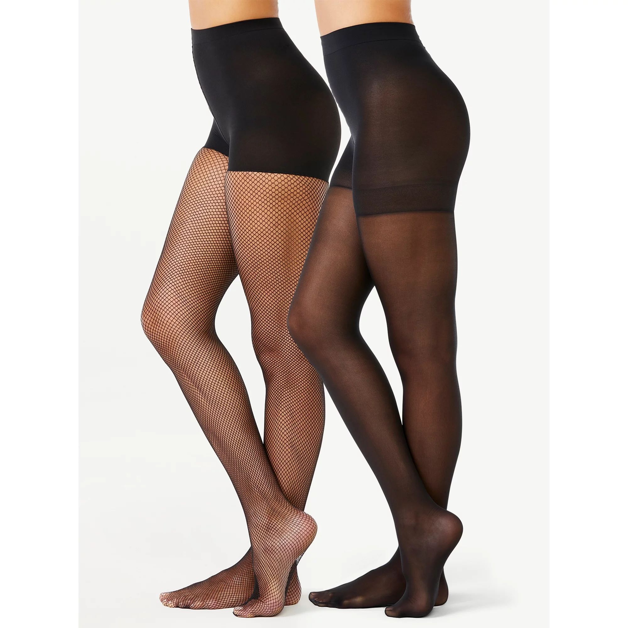 Joyspun Women's Fishnet and Solid Tights, 2-Pack, Sizes S to 2XL | Walmart (US)
