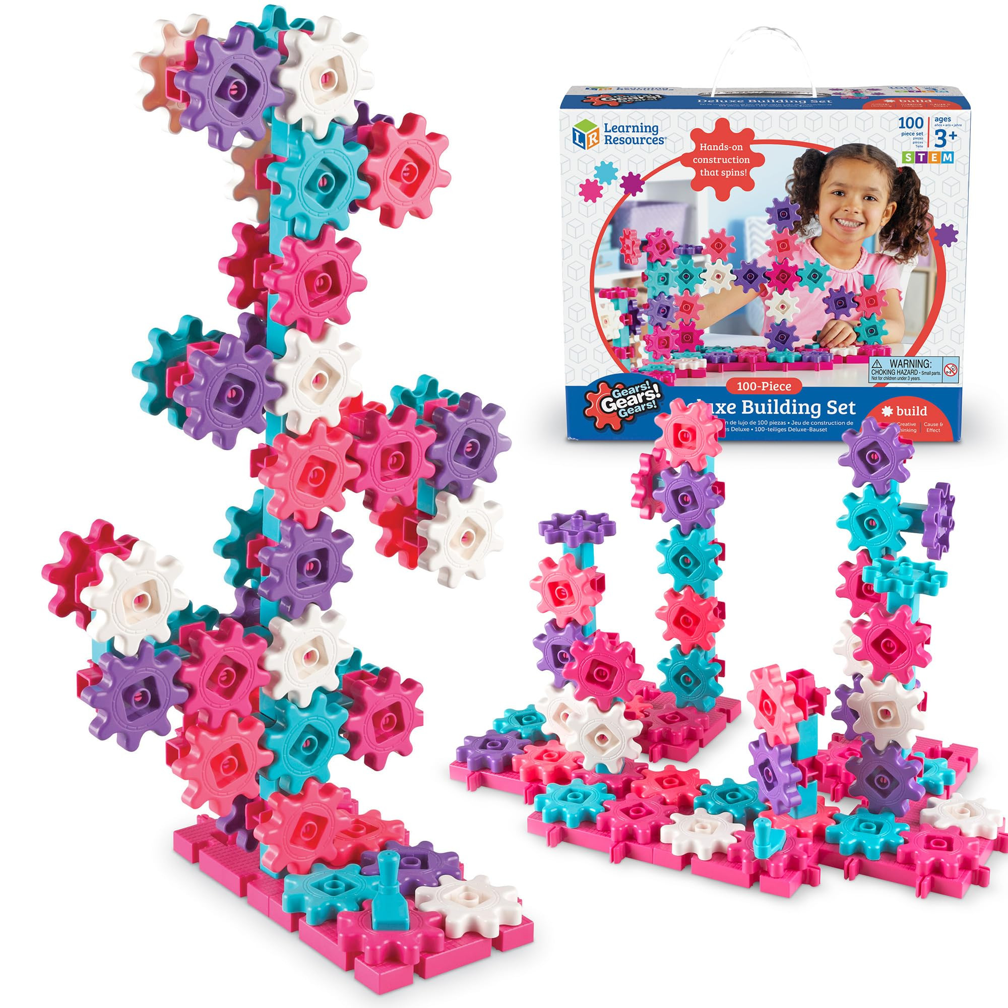 Learning Resources Gears! Gears! Gears! Deluxe Building Set Pink - Toddler Building Toys, STEM Ac... | Amazon (US)