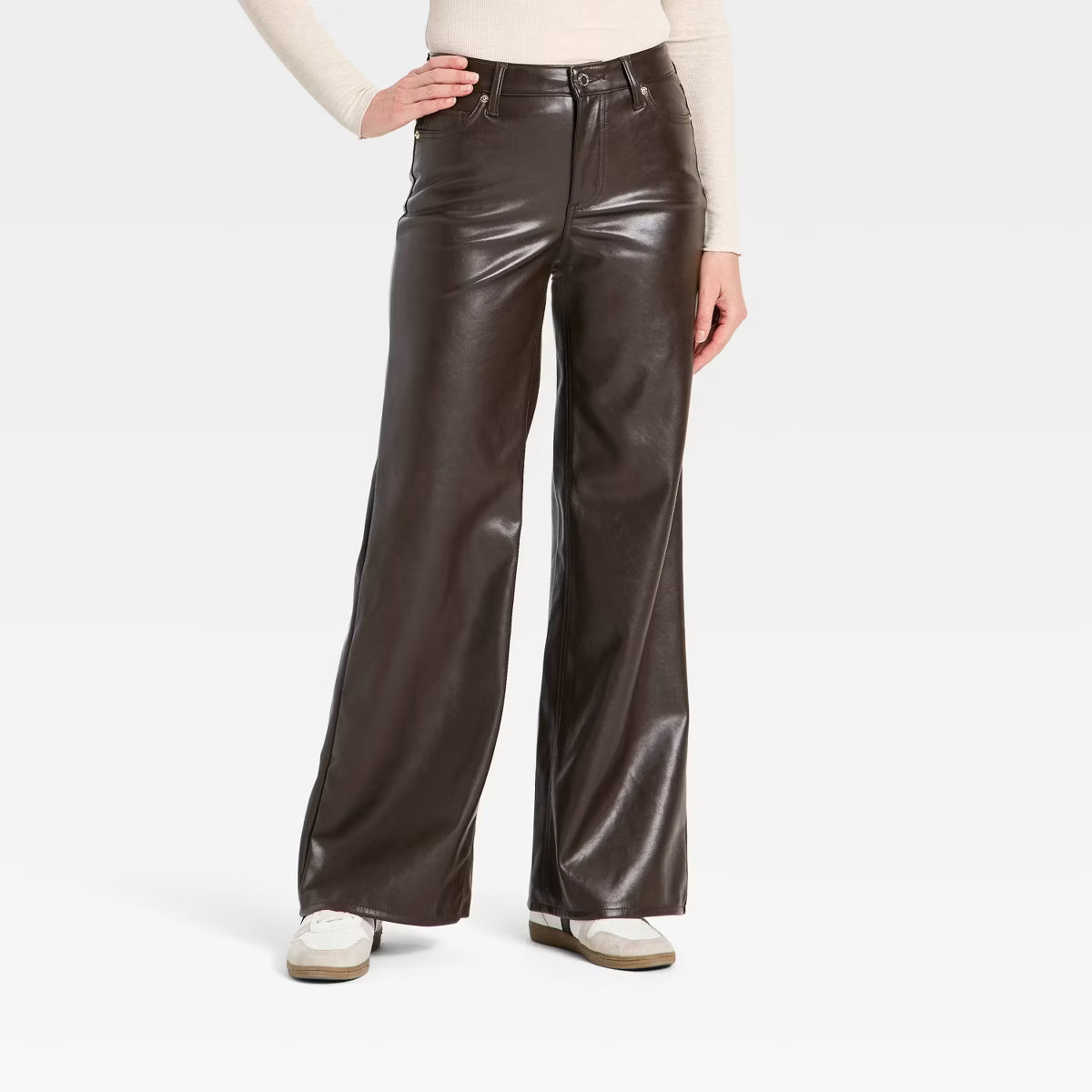 Women's Everyday High-Rise Wide Leg Faux Leather Pants - Universal Thread™ | Target