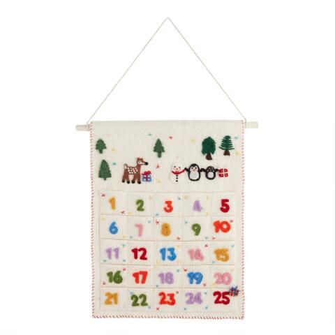 Felted Wool Christmas Countdown Wall Hanging | World Market