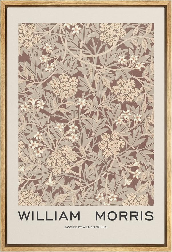 IDEA4WALL Framed Canvas Print Wall Art Jasmine Floral Pattern by William Morris Historic Cultural... | Amazon (US)