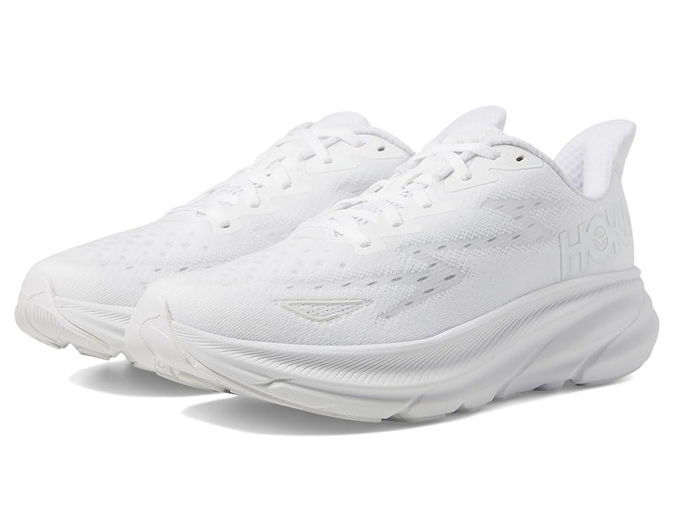 Hoka Clifton 9 Women's Shoes White/White : 9.5 B - Medium, Manmade | Zappos