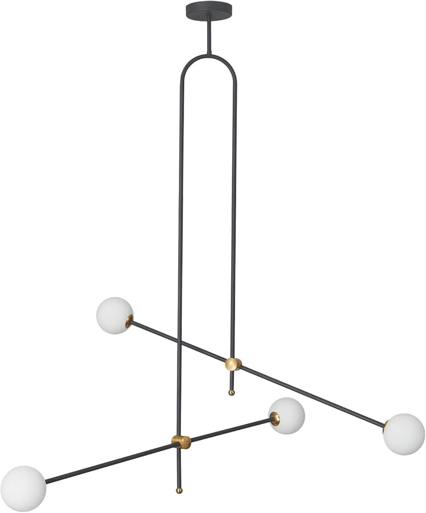 KCO Lighting Modern Chandelier Black Ceiling Pendant Lighting Geometric Minimalist 4 Light Fixtur... | Amazon (US)