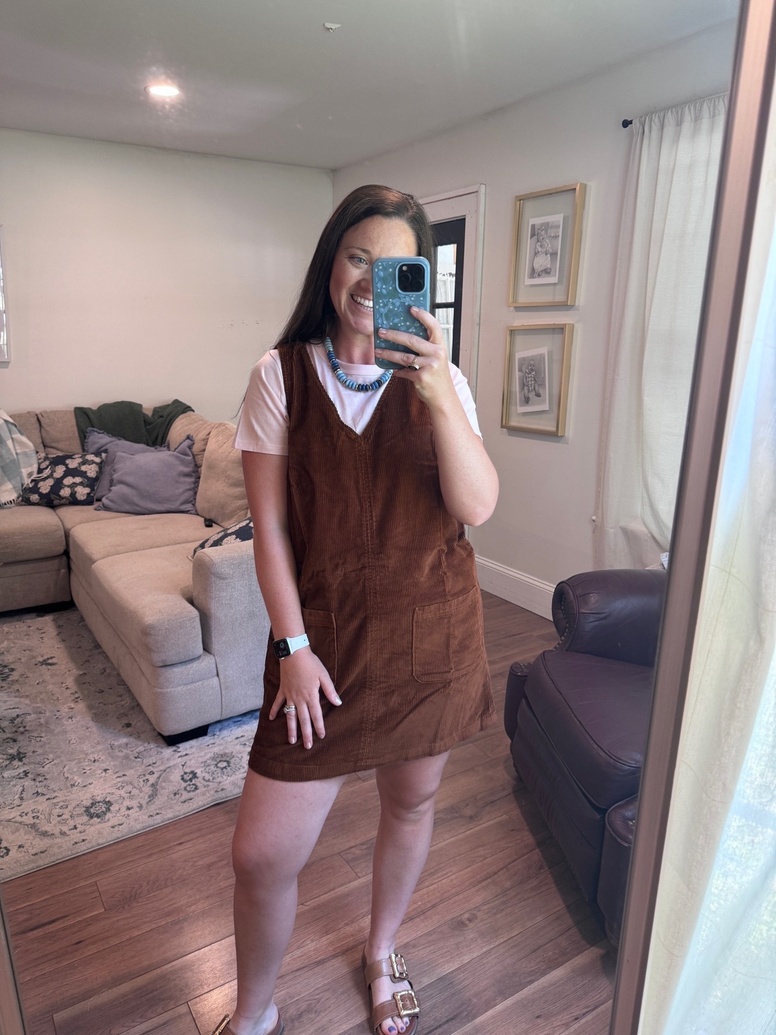 Corduroy dress. Fall outfit